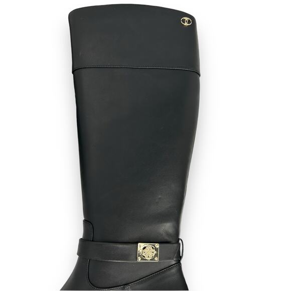 NEW Charter Club Johannes Riding Boots Black Faux Leather Knee High Size 5 NWOT - Picture 10 of 13